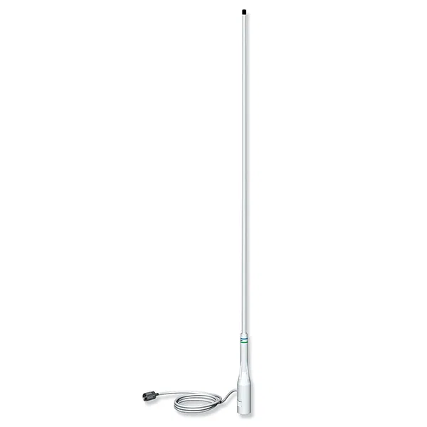 4351 – SHAKESPEARE AM/ FM Antenna, 3 Foot Length 1 Inch To 14 Threaded Base Mount 15 Foot RG-62 Length Cable White Hi...